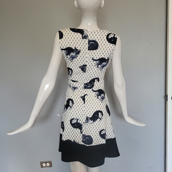Smak Parlour Cat Print Dress, VGUC, Size L - Picture 4 of 8